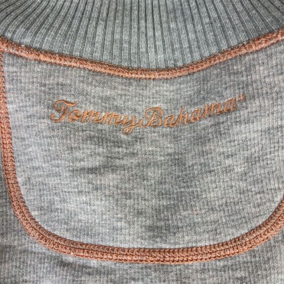 Tommy Bahama Sweater Mens Large Orange Reversible Quarter Zip Pullover T21797 - Picture 11 of 15